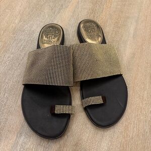 Vince Camuto Gold Studded Slide Sandals Size 6.5